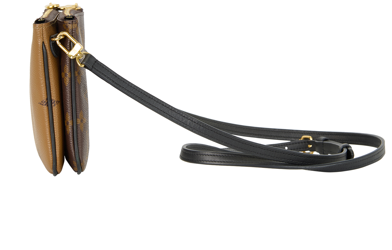 Double Pochette, &pound;795, Handbags, Brown/Tan, Canvas, Bottom view